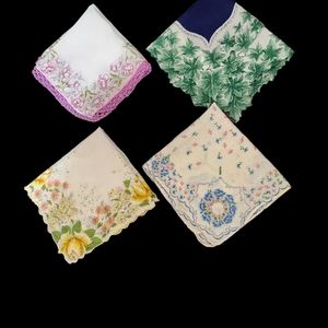 4 vintage dainty handkerchiefs, hanky, doily #5